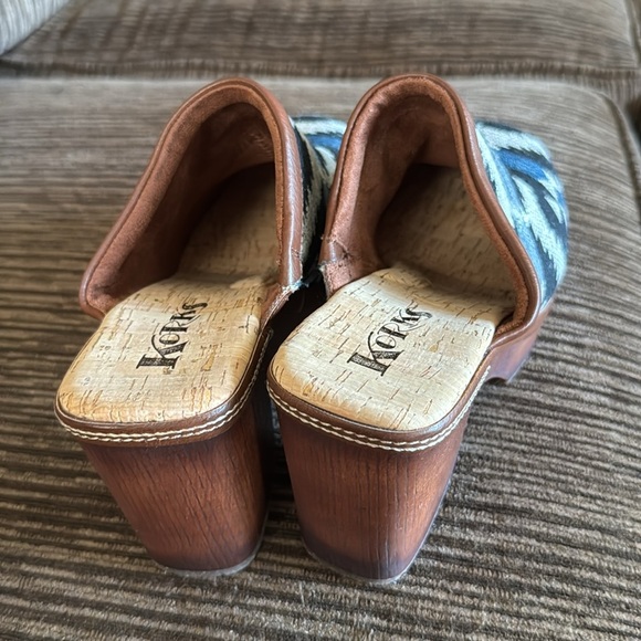 Korks Kork Ease Lori Slip On Fabric Aztec Clog Mule Block Heel Platform Shoe 8.5 - Picture 3 of 13